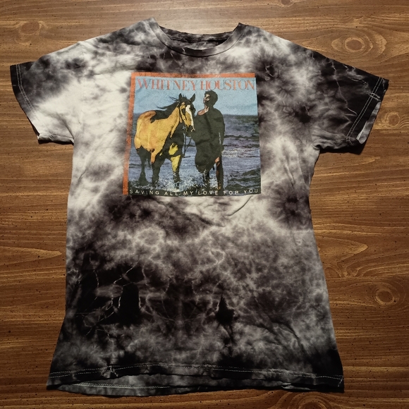 WHITNEY HOUSTON T-SHIRT - Small Acid Wash  Music Tee Shirt Pop Album R&B love - Picture 2 of 7